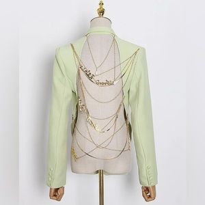 Cut Out Blazer With‎ Chains